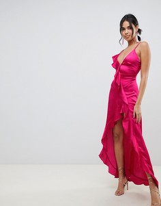 Платье макси с глубоким вырезом на спине For Love & Lemons Isabella - Розовый