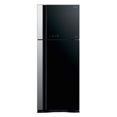 Холодильник HITACHI R-VG 542 PU3 GBK, двухкамерный, черное стекло