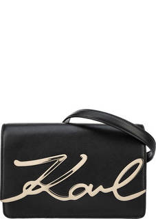 Маленькая черная сумка из гладкой кожи Karl Lagerfeld