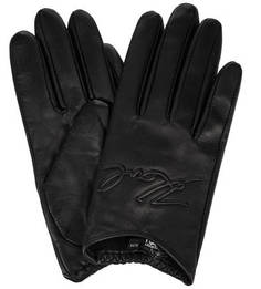 Кожаные перчатки с возможностью работы с сенсорным экраном Karl Lagerfeld