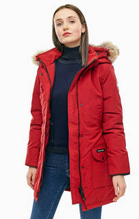 Приталенная парка-пуховик красного цвета Trillium Parka Canada Goose