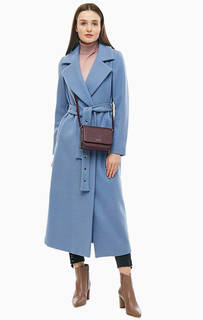Длинное демисезонное пальто синего цвета Kocca