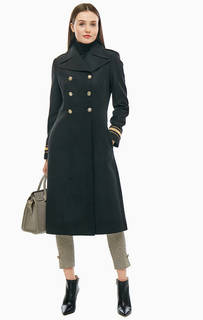 Длинное двубортное пальто черного цвета Kocca