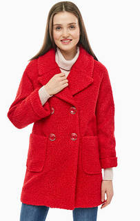 Двубортное пальто красного цвета Kocca