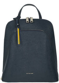Синий кожаный рюкзак с отделением для планшета Cromia