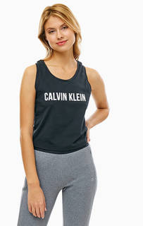 Укороченный топ из хлопка с принтом Calvin Klein Performance