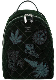 Зеленый бархатный рюкзак с оригинальным декором Ermanno Ermanno Scervino