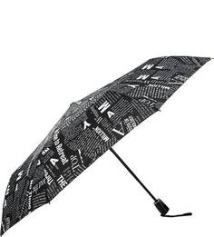 Черный складной зонт с принтом Doppler