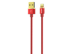 Аксессуар Olmio Deluxe USB 2.0 - Lightning 1m 2.1A Red ПР038850