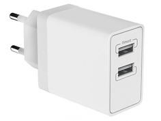 Зарядное устройство Olmio 2xUSB 3.4A Smart IC White ПР038739