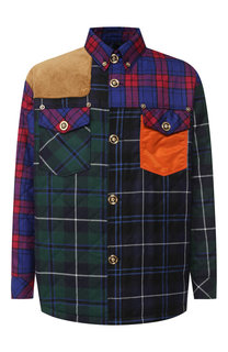 Шерстяная рубашка с воротником button down Versace