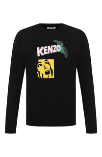 Хлопковый лонгслив с принтом Kenzo