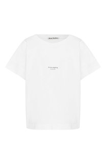 Хлопковая футболка с логотипом бренда Acne Studios
