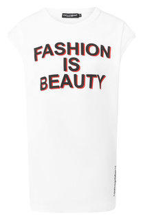 Хлопковая футболка с надписью Dolce & Gabbana