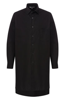 Удлиненная хлопковая рубашка с принтом Y-3