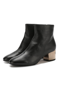 Кожаные ботильоны с внутренней меховой отделкой Le Silla