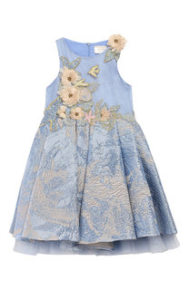 Платье-миди с вышивкой бисером и аппликацией Mischka Aoki