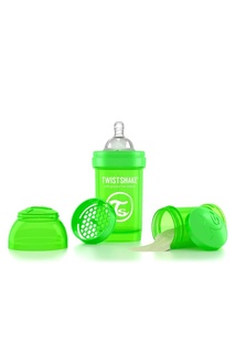 Антиколиковая зеленая бутылочка для кормления, 180 мл Twistshake