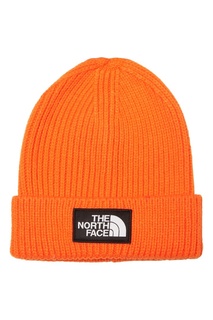 Оранжевая шапка с логотипом The North Face
