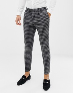 Монохромные узкие брюки из 100% шерстяного харрис-твида ASOS DESIGN - Черный