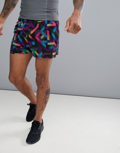Короткие спортивные шорты из быстросохнущей ткани с абстрактным принтом ASOS 4505 - Мульти