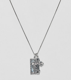 Серебряное ожерелье с крестом и подвеской Святой Христофор Reclaimed Vintage Inspired эксклюзивно для ASOS - Серебряный