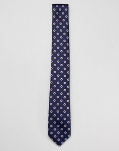 Шелковый галстук с геометрическим принтом Ben Sherman - Темно-синий