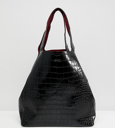 Большая сумка-тоут с эффектом крокодиловой кожи Inyati Thea - Черный