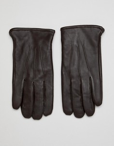 Коричневые кожаные перчатки для сенсорных гаджетов ASOS DESIGN - Коричневый