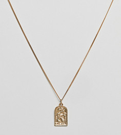 Позолоченное серебряное ожерелье с подвеской Chained & Able Old English - Золотой