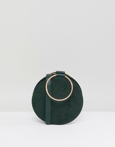Зеленая круглая сумка через плечо с металлической ручкой Miss Selfridge - Зеленый