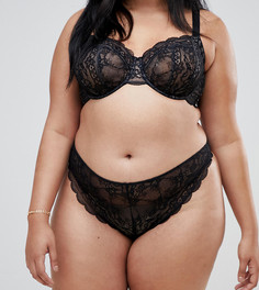 Кружевные стринги ASOS DESIGN Curve Roxy - Черный