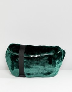 Большая сумка с отделкой из искусственного меха weekday - Зеленый