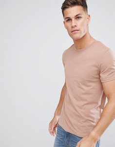 Розовая футболка с круглым вырезом Celio - Розовый