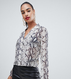 Укороченная рубашка со змеиным принтом Boohoo - Мульти