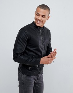 Куртка из искусственной кожи с карманами Solid - Черный !Solid