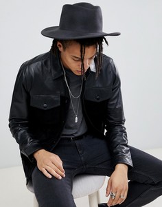 Черная шляпа с широкими полями ASOS DESIGN - Серый