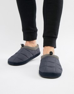 Стеганые слиперы-слипоны с флисовой подкладкой Dunlop - Темно-синий