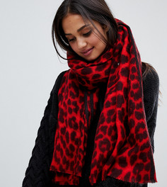 Красный шарф с леопардовым принтом Stitch & Pieces - Красный