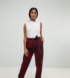 Широкие брюки с цветочным принтом Parisian Petite - Красный