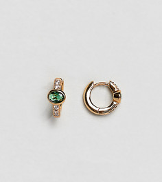 Позолоченные серьги-кольца с камнями Orelia - Золотой
