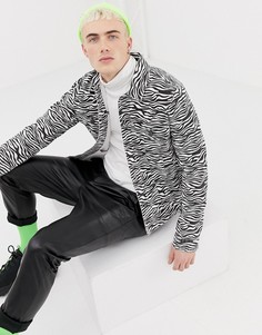 Джинсовая куртка с зебровым принтом ASOS DESIGN - Белый