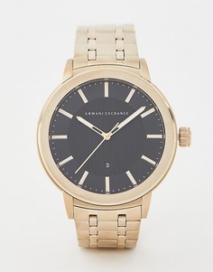 Подарочный набор с часами и браслетом Armani Exchange AX7108 Maddox - Золотой