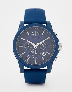 Подарочный набор с часами и багажной биркой Armani Exchange AX7107 Outerbanks - Синий