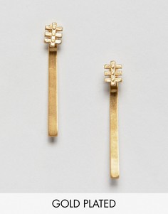 Позолоченные серьги с подвеской-планкой Pilgrim - Золотой