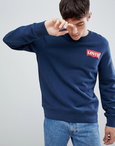 Синий свитшот с большим логотипом на груди Levis - Синий