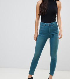 Сине-зеленые джинсы скинни с завышенной талией ASOS DESIGN Petite Ridley - Синий