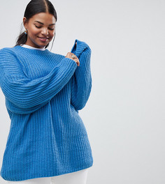Джемпер в рубчик с круглым вырезом ASOS DESIGN Curve - Синий