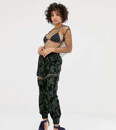 Камуфляжные джоггеры слим ASOS DESIGN x LaQuan Smith - Зеленый