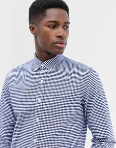 Приталенная оксфордская рубашка в клетку (синий/белый) J.Crew Mercantile - Синий